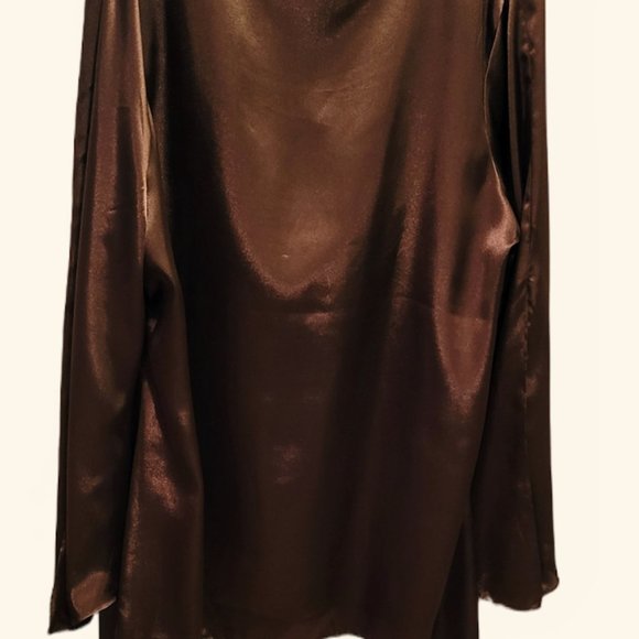 Patti Labelle  Blouse Brown - Beads - Embellished - Butterfly Sleeves size 16 - Picture 5 of 5